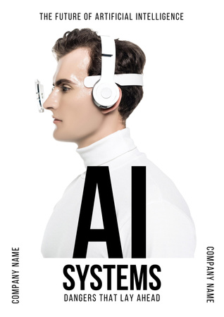 Template di design sistemi di intelligenza artificiale ad Poster