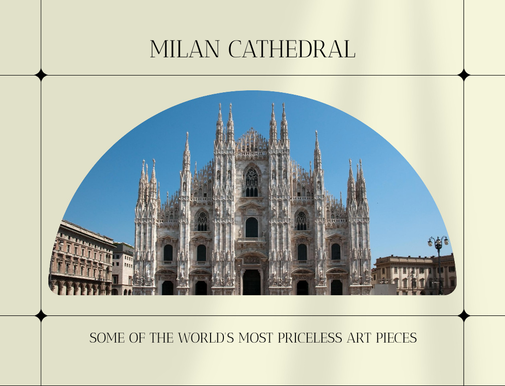 Ad of Tour To Italy With Visiting Priceless Cathedral Postcard 4.2x5.5inデザインテンプレート