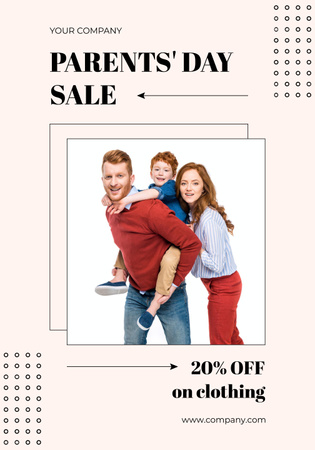 Platilla de diseño Parent's Day Clothing Sale with Offer of Discount Poster 28x40in