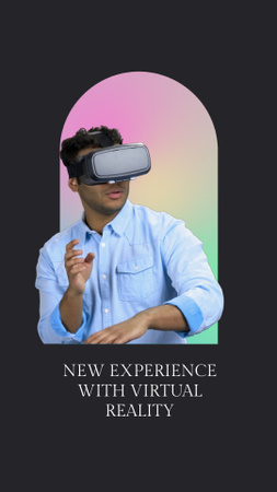 Nova experiência com oferta de óculos de realidade virtual TikTok Video Modelo de Design