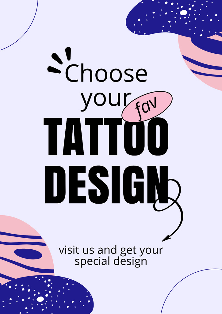 Tattoo Studio Service With Design Choice Offer Poster Tasarım Şablonu