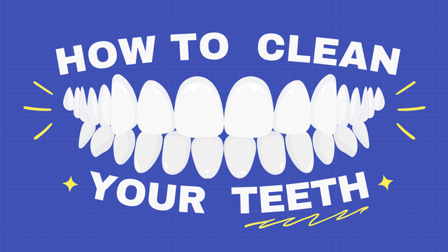 Ontwerpsjabloon van Youtube Thumbnail van Tips for Cleaning Teeth