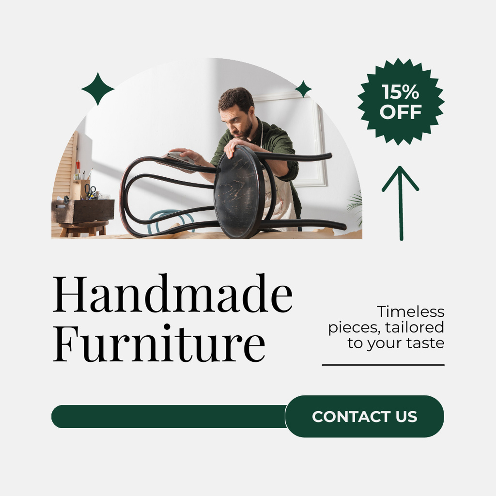 Modèle de visuel Discount on Comfortable Handmade Chairs - Instagram