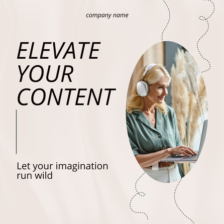 Essential Writing Service Promotion With Slogan Instagram Design Template