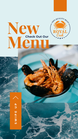 Fresh shrimps and mussels Instagram Story Design Template