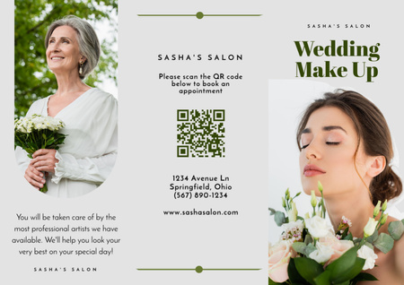 Ontwerpsjabloon van Brochure van Promotie voor bruiloftsmake-upartiesten