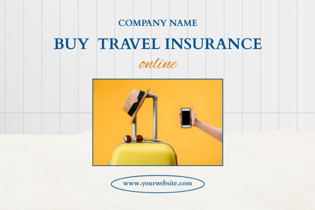 Offer to Purchase Travel Insurance Flyer 4x6in Horizontal Design Template