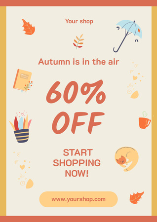 Autumn Sale Announcement Poster Tasarım Şablonu