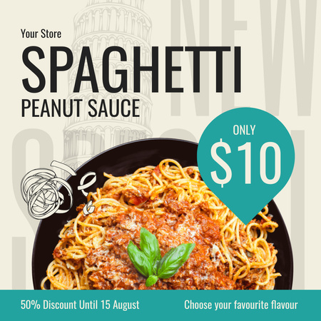 Favorable Price for Delicious Italian Pasta Instagram Design Template