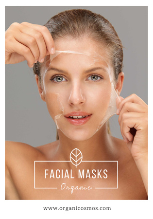 Organic facial masks advertisement Poster 28x40in Design Template