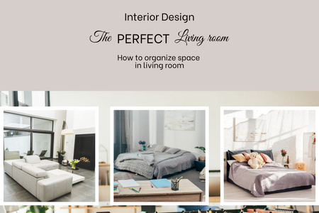 Perfect Living Room Design Beige Mood Board Tasarım Şablonu
