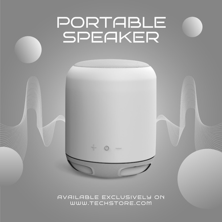 Promotion of Modern Portable Speaker Model Instagram AD tervezősablon