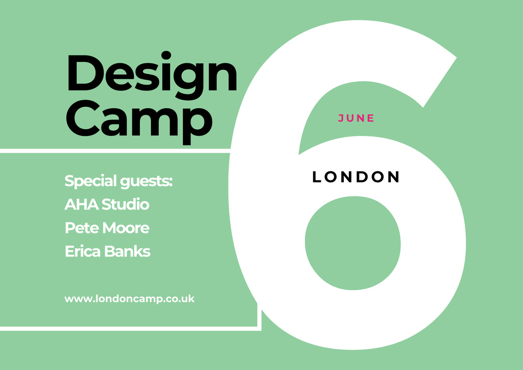 Special Design Camp Invitation Poster B2 Horizontal tervezősablon