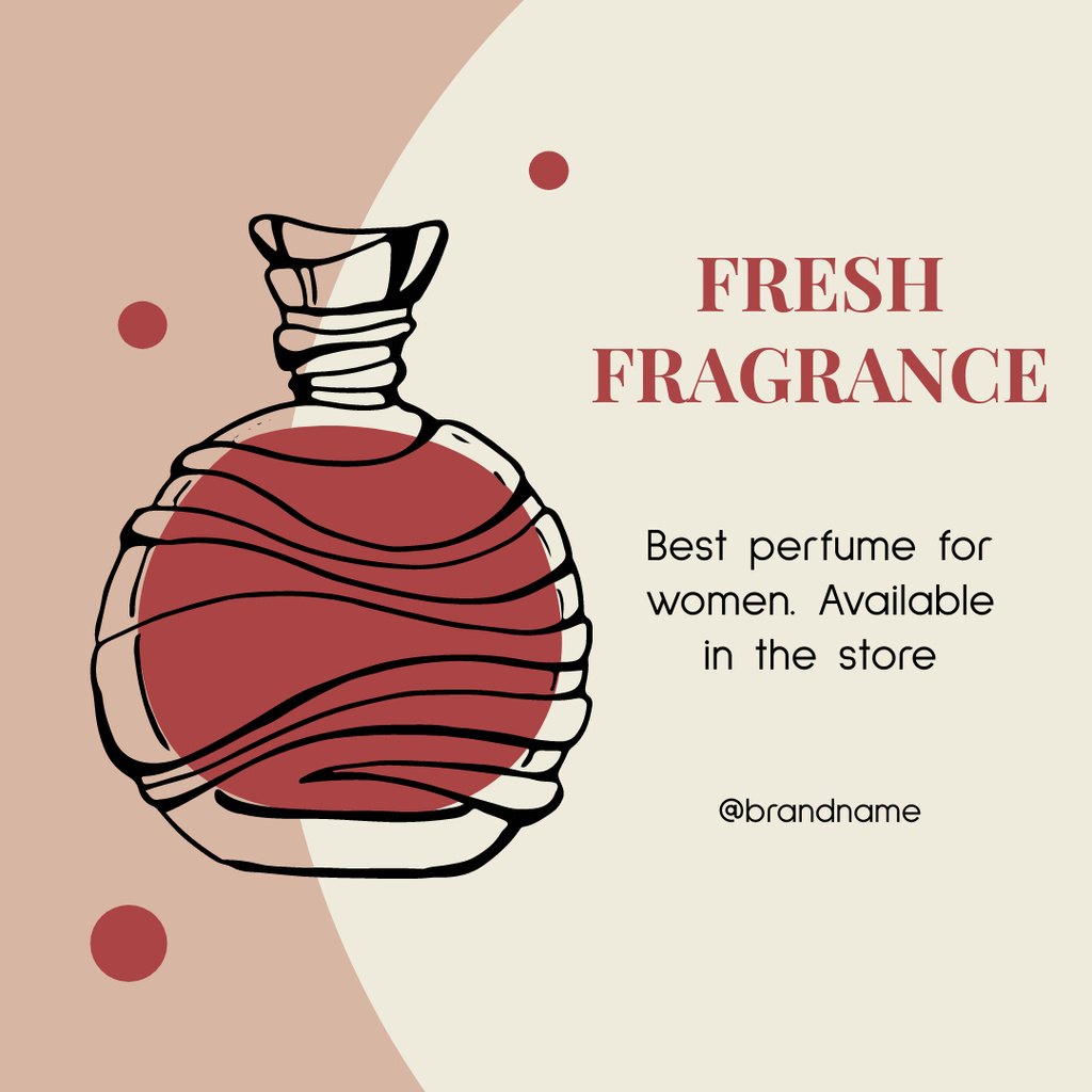 Fresh Fragrance Ad with Illustration of Perfume Instagram Modelo de Design