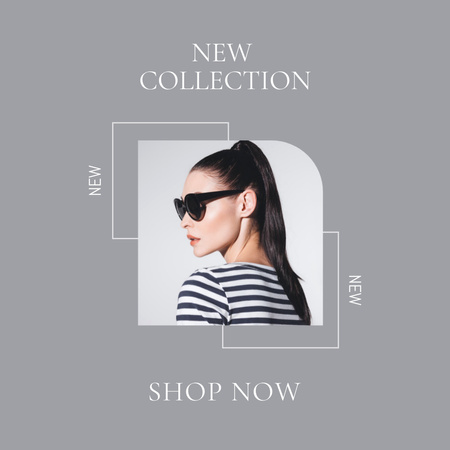 Grey Sale of New Female Wear Collection Instagram tervezősablon