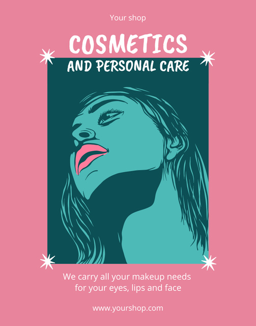 Ontwerpsjabloon van Poster 22x28in van Soothing Cosmetics And Skincare Store Promotion