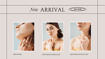 Jewelry Collection Announcement with Stylish Girl Title Šablona návrhu