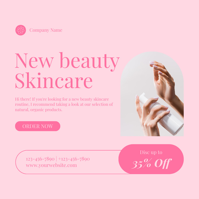 New Beauty and Skincare Product Instagram ADデザインテンプレート