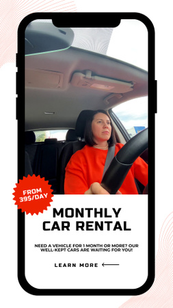 Monthly Car Rental Offer With Price TikTok Video tervezősablon
