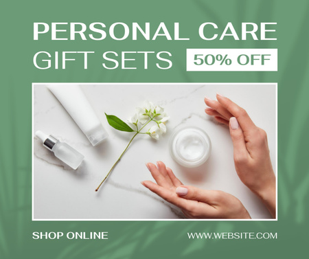 Personal Care Gift Sets Green Facebook Design Template