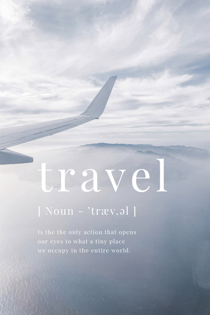 Modèle de visuel Plane in Sky with inspirational Quote - Pinterest