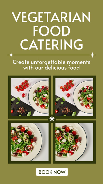 Vegetarian Food Catering Services Offer Instagram Story tervezősablon
