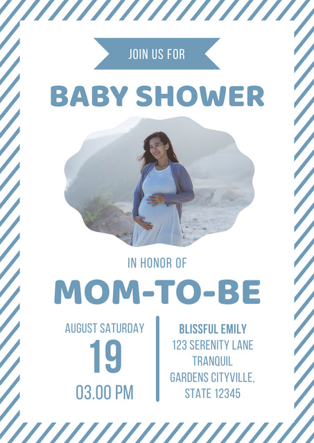 Plantilla de diseño de Baby Shower Party with Pregnant Woman Poster 