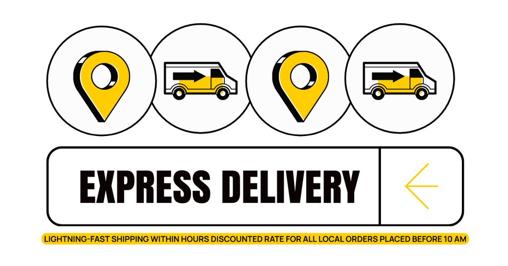 Express Delivery to Any Destinations Facebook AD Πρότυπο σχεδίασης