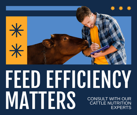 Ontwerpsjabloon van Facebook van Overleg over het efficiënt voeren van vee