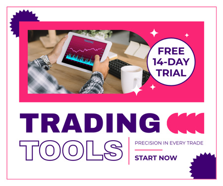 Innovative Tools for Stock Trading Facebook Design Template