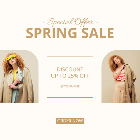 Collage with Women's Spring Sale Announcement Instagram AD tervezősablon