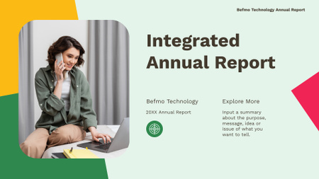 Designvorlage Jahresbericht und Diagramme eines verantwortungsvollen Unternehmens für Presentation Wide