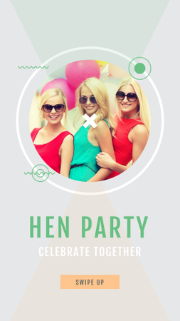 Hen Party Invitation with Stylish Young Girls Instagram Story Design Template