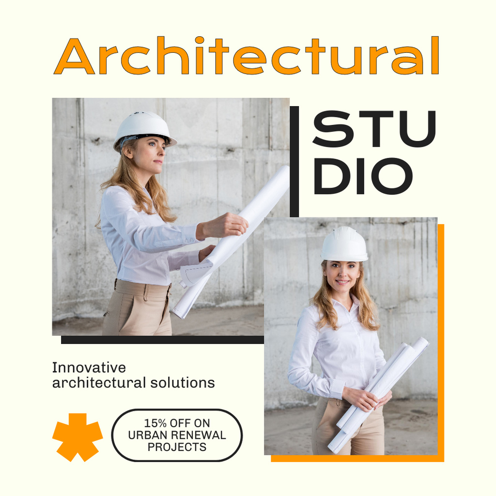 Designvorlage Architectural Studio Services Promo für Instagram AD