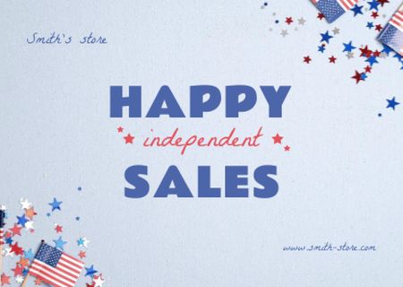 USA Independence Day Sale Announcement Postcardデザインテンプレート