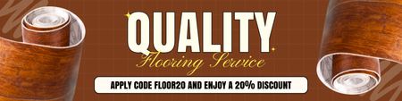 Quality Flooring Ad with Code for Discount Twitter Design Template