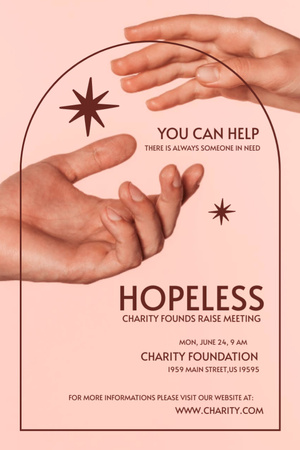 Charity Founds Raise Meeting Invitation 6x9in Design Template