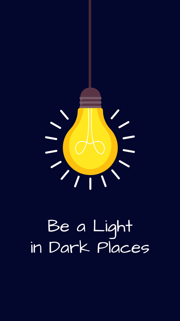 Inspirational Phrase with Lightbulb Instagram Story Modelo de Design