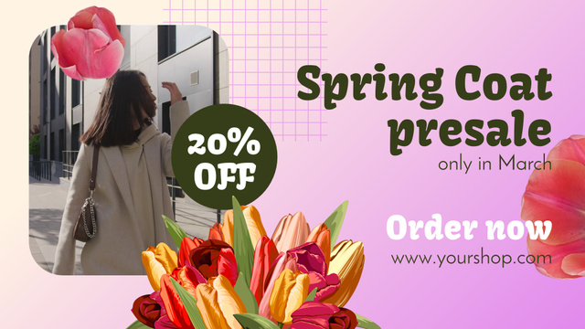 Spring Coats Presale With Flowers Full HD video Design Template
