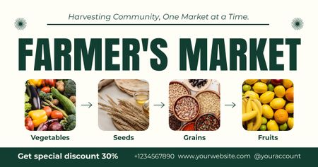 Offer Discounts on Farm Grown Products Facebook AD Design Template