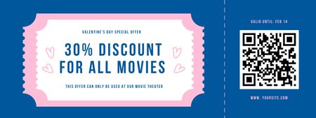 Discount on All Movies for Valentine's Day Coupon Design Template