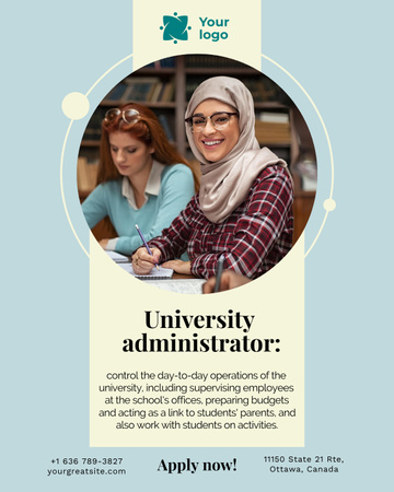 University Administrator Services Poster 16x20in Design Template