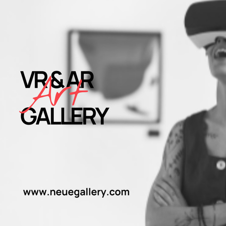 Ontwerpsjabloon van Square 65x65mm van Advertising of VR Art Gallery