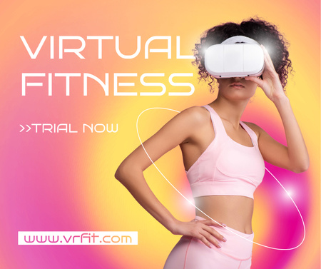 Virtual Reality Fitness Facebook Design Template