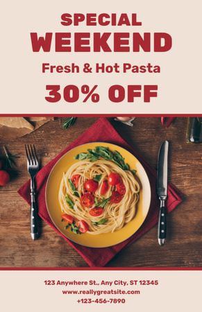 Special Offer of Fresh and Hot Pasta Recipe Card Design Template