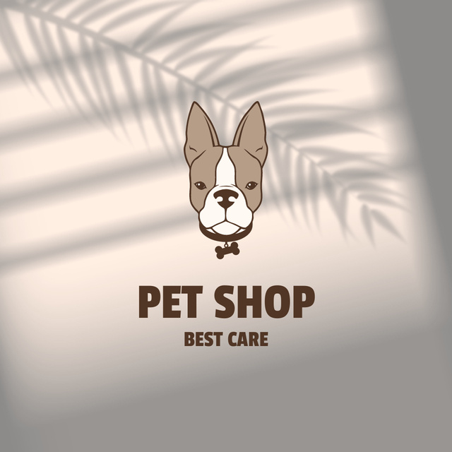 Pet Supplies Retailer Promotion with Cute Dog Logo Design Template