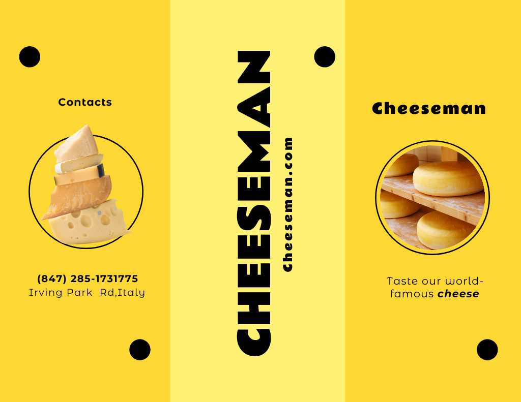 Cheese Shop Ad Brochure 8.5x11inデザインテンプレート