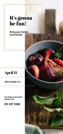 Restaurant Promotion with Red Vegetables Dish Flyer DIN Largeデザインテンプレート