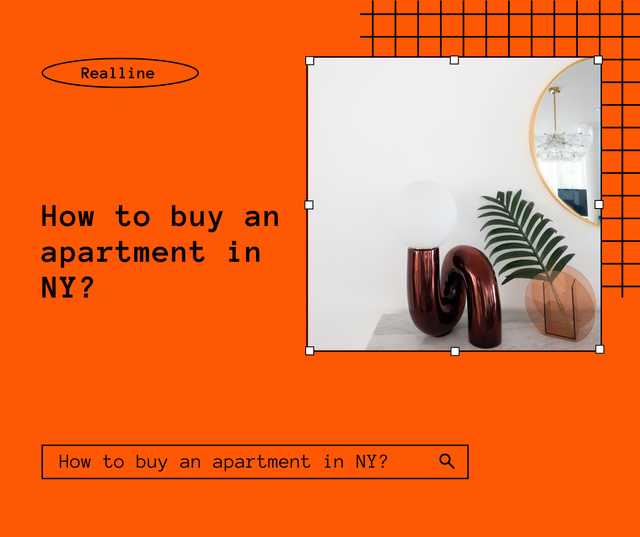 Modèle de visuel Offer of Best Apartments in NY - Facebook 1430x1200px