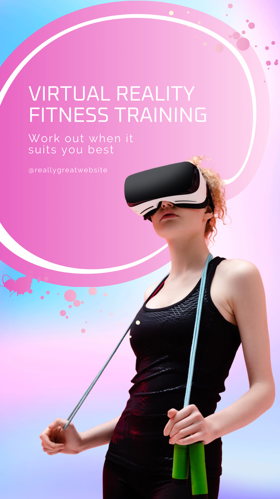 Designvorlage Fitness Training in Virtual Reality für Instagram Story